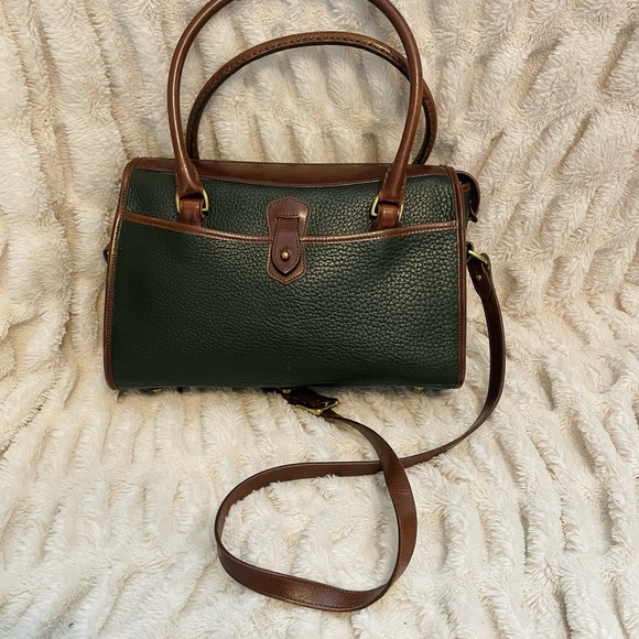 Dooney & Bourke Green and Brown Leather Satchel - Picture 4 of 12